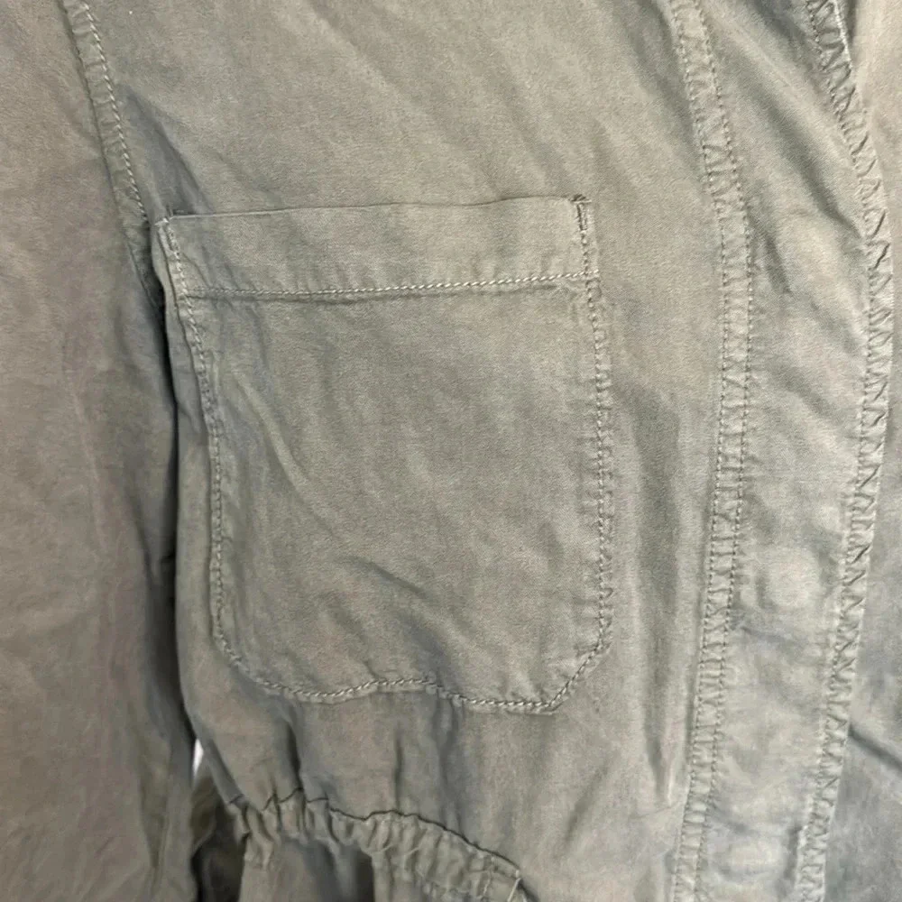 Sanctuary Crafted & Tailored SnapFront Drawstring Olive Green Utility Jacket SzM